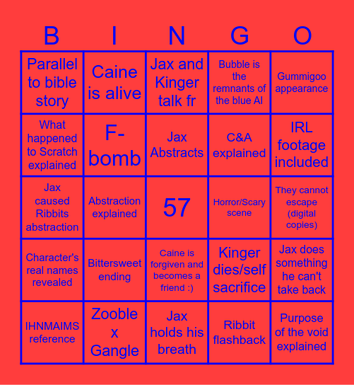 The Last Act Bingo Predictions Bingo Card