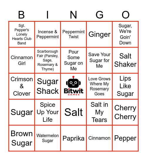 HERBS & SPICES Bingo Card