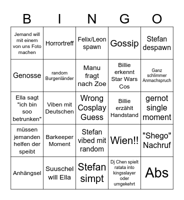 Hanami Bingo Card