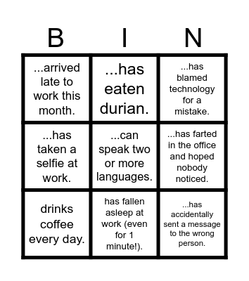 Find someone who??? Bingo Card