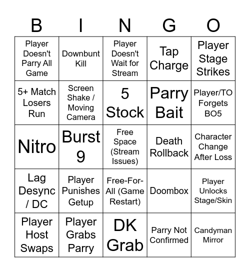 NPC Bingo Card