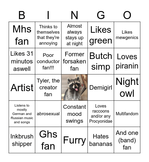 Miko's bingo card ^^ Bingo Card