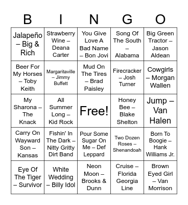 Small town Saturday nights Bingo Card