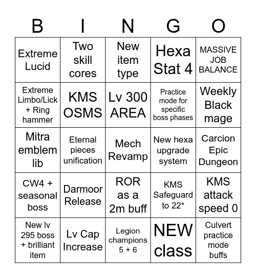 Overdrive showcase bingo Card