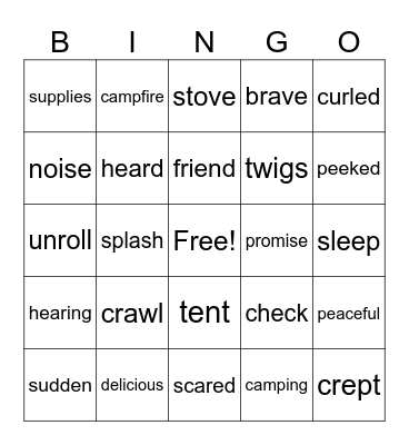 A Camping Adventure Adventu Bingo Card