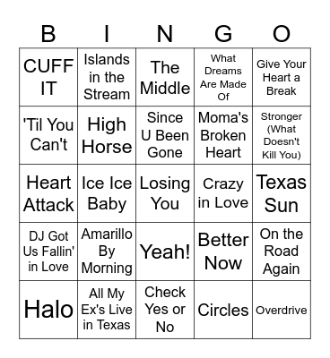 Texas Natives Bingo Card