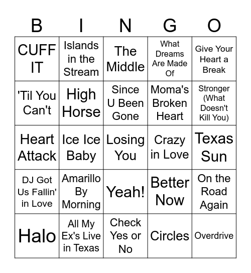Texas Natives Bingo Card