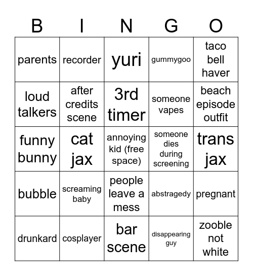 tadc screening Bingo Card