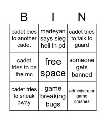 pickle war bingo Card
