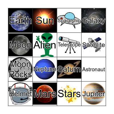 OUTER SPACE Bingo Card