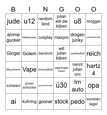 Ome TV Bingo Card