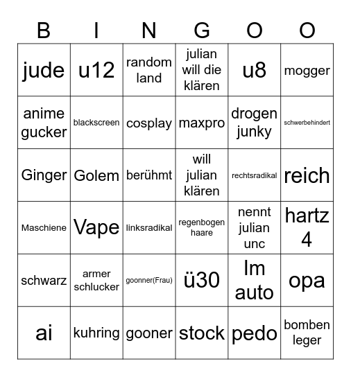 Ome TV Bingo Card
