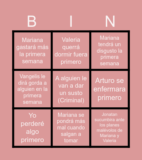 ZZZ Bingo Card