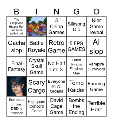 Games Fest Bingo Card