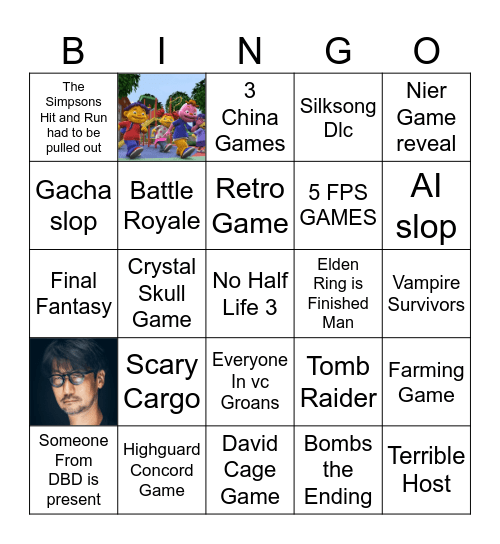 Games Fest Bingo Card