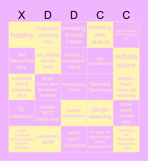 sjjshdjdkskskfkkeskd Bingo Card