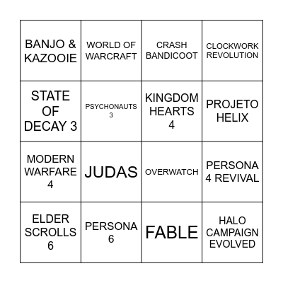 XBOX GAMES SHOWCASE 2026 - BINGO Card