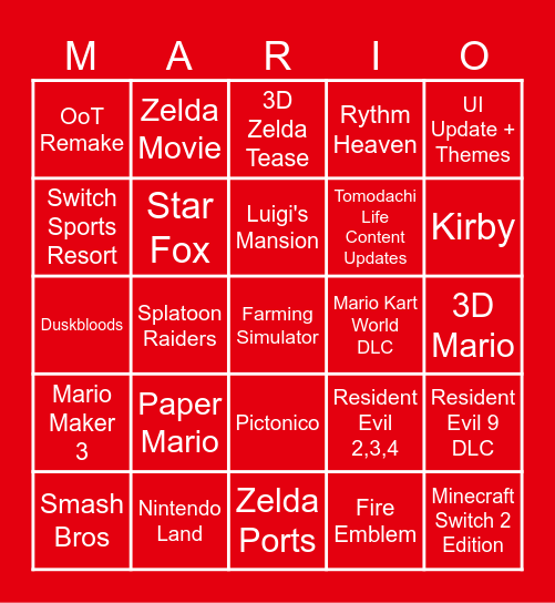 6.9.2026 Direct Bingo Card