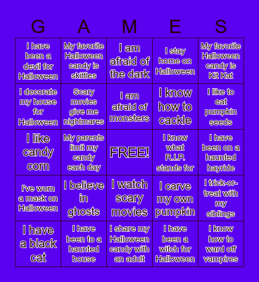 Spooky Halloween Bingo Card