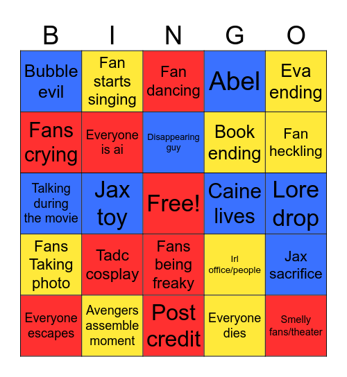Tadc theater experience Bingo Card