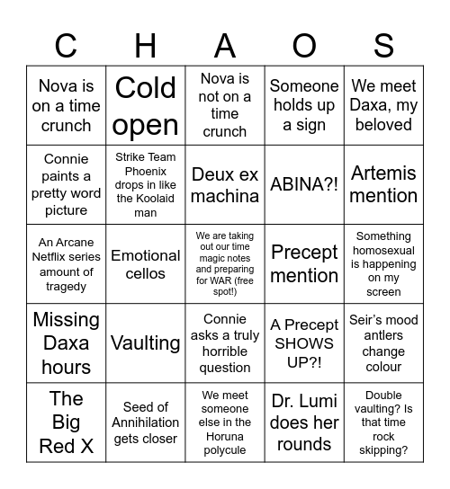 Arc 4 Special: What Was Part 1 Bingo Card