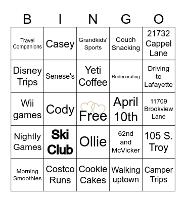 Mar and Rick- 50 YEARS! Bingo Card