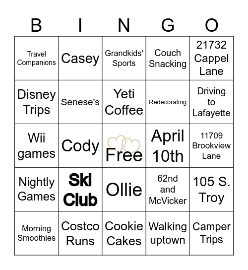 Mar and Rick- 50 YEARS! Bingo Card