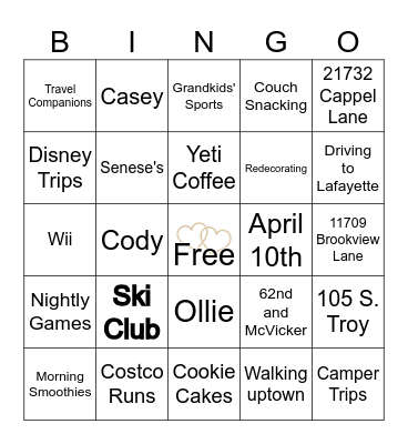 Mar and Rick- 50 YEARS! Bingo Card