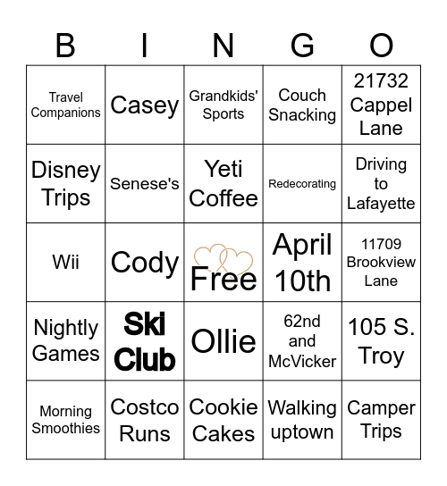 Mar and Rick- 50 YEARS! Bingo Card