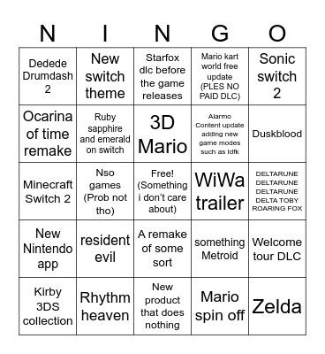 Direct bingo Card