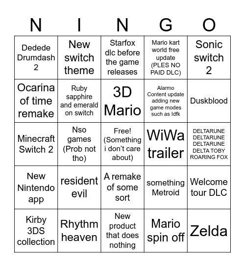 Direct bingo Card