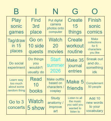 Losers Summer 2026 BINGO Card