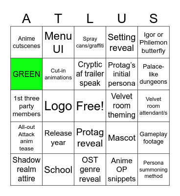 Extremely reasonable P6 Reveal wishlist Bingo Card