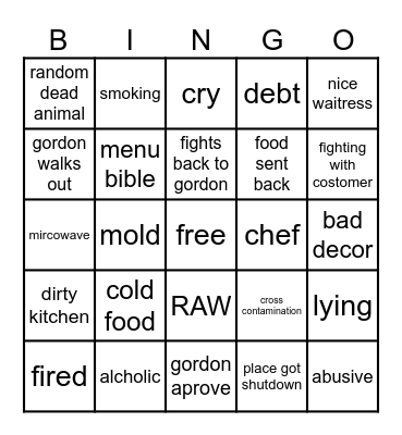K. N.  Bingo Card