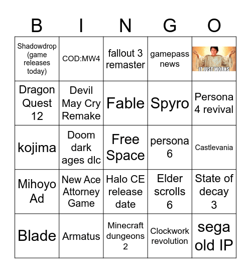 Xbox showcase 2026 Bingo Card
