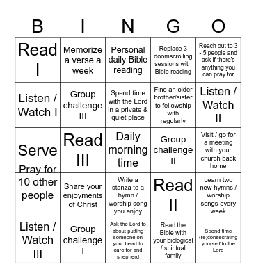 Fan into flame the gift of God which is in YOU! Bingo Card