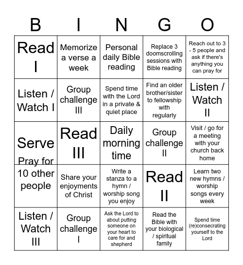 Fan into flame the gift of God which is in YOU! Bingo Card