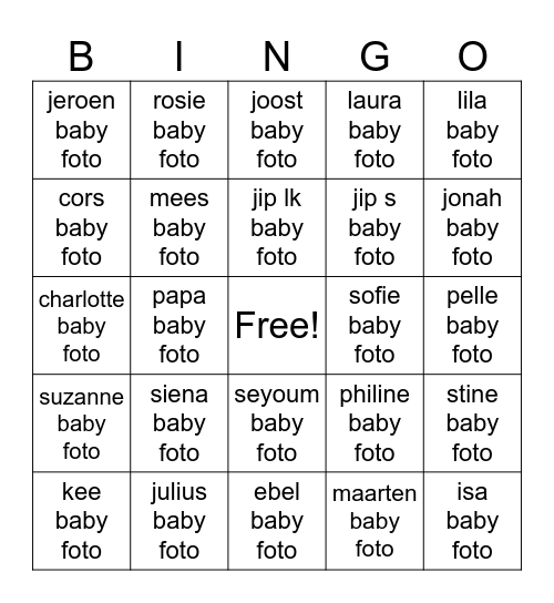 Ubirdayntitled Bingo Card