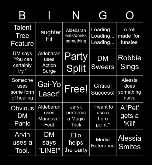 Fateful Few 6: Bingo Card