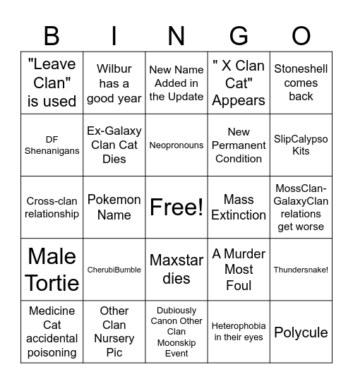 Y32 Stream Bingo Card