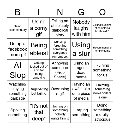 Collsin Bingo Card Bingo Card
