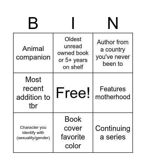 Mouseternity Bingo Card