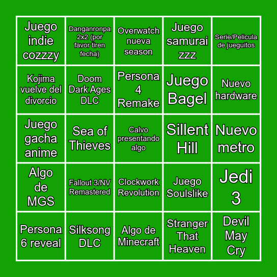Xbox Showcase 2026 Bingo Card