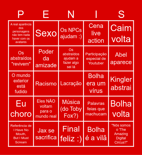 O Incrível Mundo Digital - Episódio 9 Bingo Card