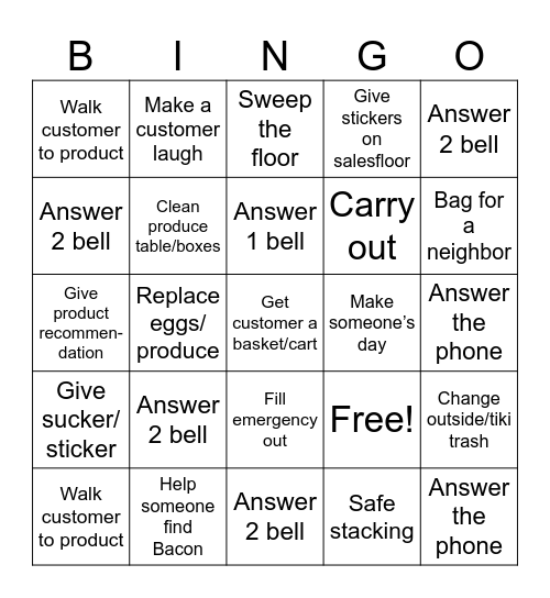 WOW! Bingo Card