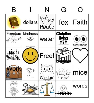Faith that Works June 7 Sermon Bingo Card