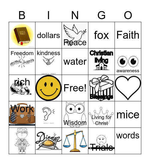 Faith that Works June 7 Sermon Bingo Card