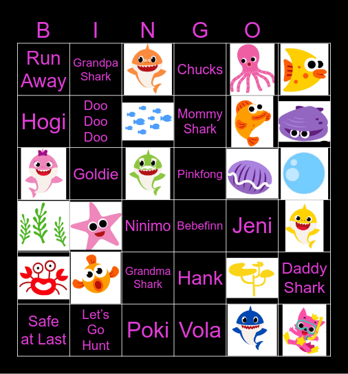 BABY SHARK Bingo Card