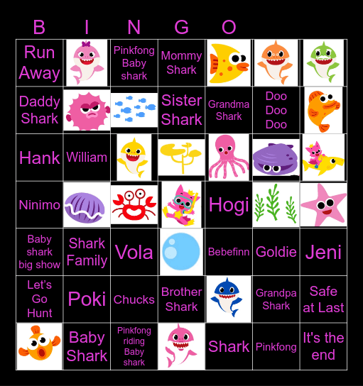 BABY SHARK Bingo Card