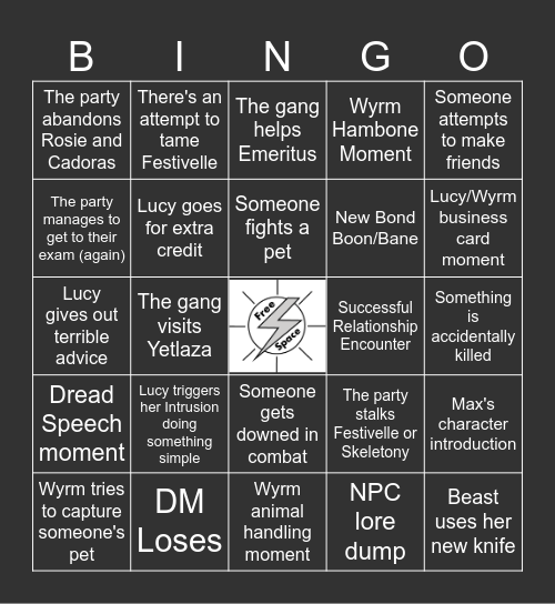 Strixhaven: A Curriculum of Chaos Ep.9: Gradual Rise Bingo Card